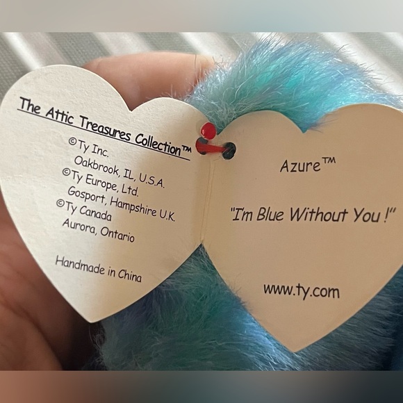 NWT Ty Blue and Green Stuffed Bear - Picture 4 of 6